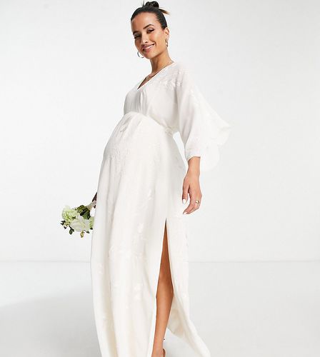 Vestito lungo da sposa color avorio con motivo ricamato-Bianco - Hope & Ivy Maternity - Modalova