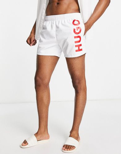 HUGO - Abas - Pantaloncini da bagno bianchi con logo-Bianco - HUGO Bodywear - Modalova