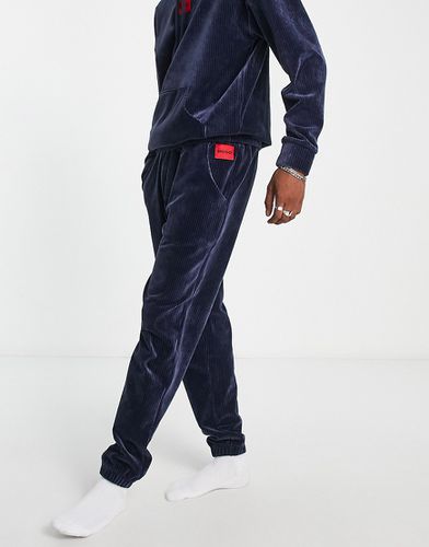 HUGO - Bodywear - Joggers in velluto a coste blu navy - HUGO Bodywear - Modalova