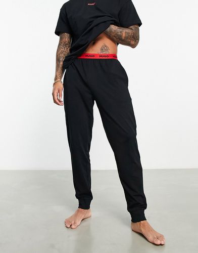 Linked - Joggers neri con fascia in vita a contrasto-Nero - HUGO Bodywear - Modalova