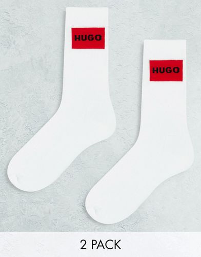 HUGO - Confezione da 2 paia di calzini bianchi con stampa del logo-Bianco - HUGO Bodywear - Modalova
