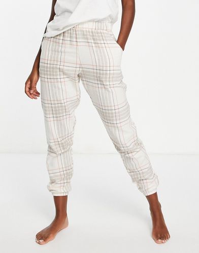 Pantaloni del pigiama color avena a quadri-Bianco - Hunkemoller - Modalova