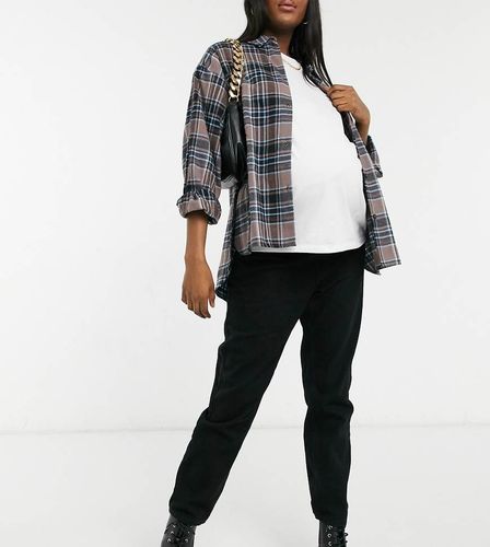 X Dani Dyer - Jeans dritti con fascia per il pancione neri-Nero - In The Style Maternity - Modalova