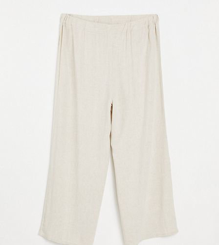 Pantaloni a fondo ampio color pietra-Neutro - In The Style Plus - Modalova