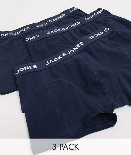 Confezione da 3 boxer aderenti con vita a contrasto-Blu navy - Jack & Jones - Modalova