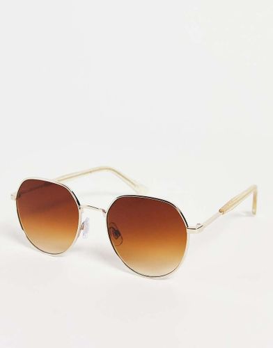 Occhiali da sole rotondi oversize oro - Jeepers Peepers - Modalova