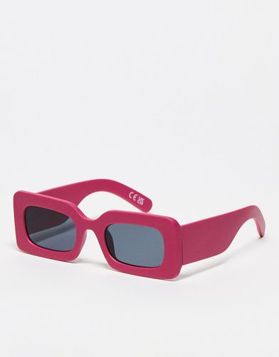 Occhiali da sole rettangolari rosa opachi - Jeepers Peepers - Modalova