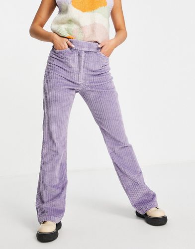 Pantaloni in velluto a coste di cotone elasticizzati viola - PURPLE - Other Stories - Modalova