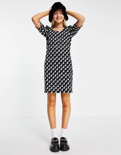 Vestito fasciante nero con gocce di pioggia - Love Moschino - Modalova