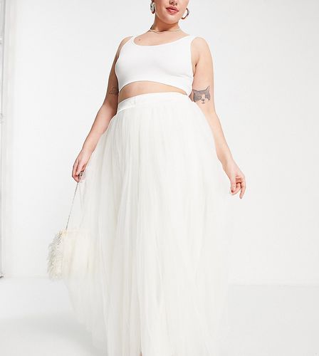 Bridal - Gonna da sposa lunga a ruota color avorio in coordinato-Bianco - Lace & Beads Plus - Modalova