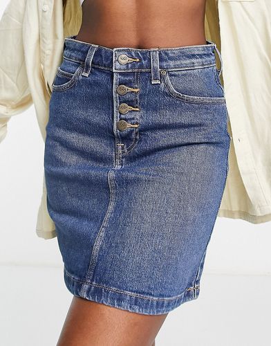Lee - Minigonna di jeans blu con bottoni sul davanti - Lee Jeans - Modalova