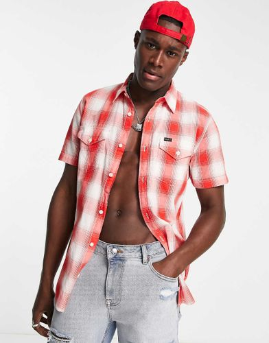 Camicia a maniche corte rossa a quadri-Rosso - Lee - Modalova