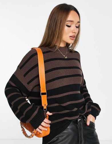 Maglione oversize marrone a righe nere-Multicolore - Monki - Modalova