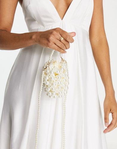 Borsa a mano da sposa bianca con perle-Bianco - Madein. - Modalova
