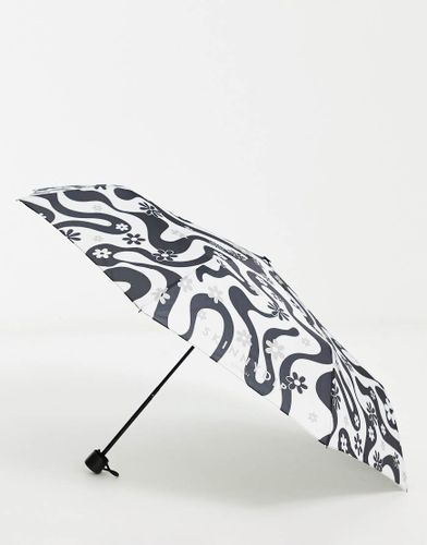 Ombrello monocromatico a fiori con stampa a ghirigori-Multicolore - Skinnydip - Modalova