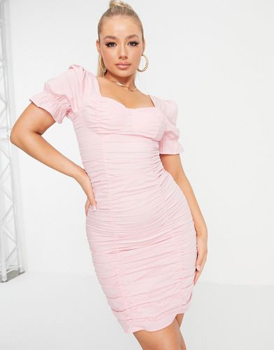 Vestito corto arricciato rosa - Parisian - Modalova