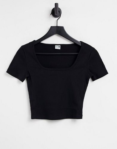 Classics - T-shirt attillata nera a coste-Nero - Puma - Modalova