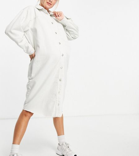 Vestito camicia oversize di jeans bianco - Topshop Maternity - Modalova