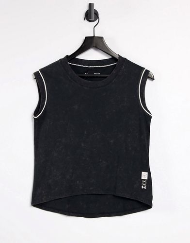 Running - T-shirt corta nera con maniche ad aletta-Nero - Under Armour - Modalova