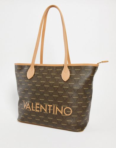 Liuto - Borsa shopping con logo marrone multicolore - Valentino Bags - Modalova