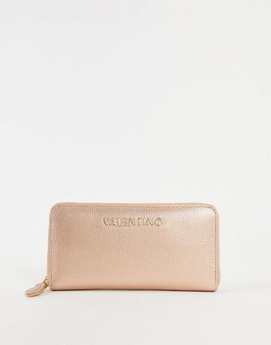 Portafogli oro rosa con zip - Valentino Bags - Modalova