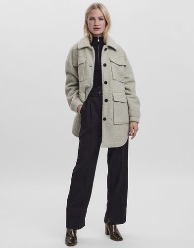 Camicia giacca lunga grigia-Grigio - Vero Moda - Modalova