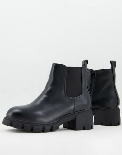 Wide Fit - Stivali Chelsea a pianta larga neri con tacco-Nero - Yours - Modalova