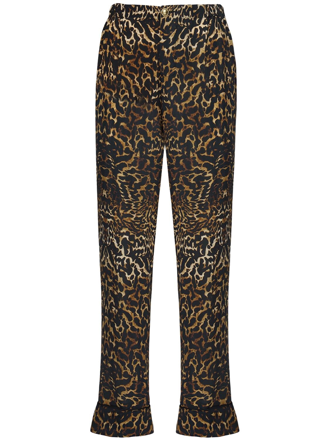 Pantaloni In Crepe Di Seta Leopard - F.R.S. FOR RESTLESS SLEEPERS - Modalova