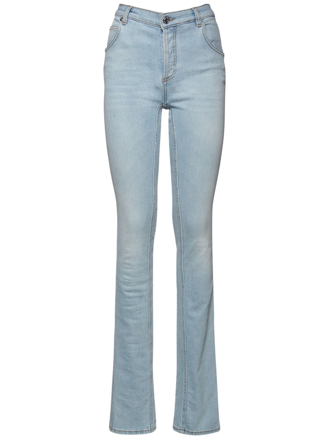 Jeans Slim Fit Vita Alta In Di Cotone - BLUMARINE - Modalova