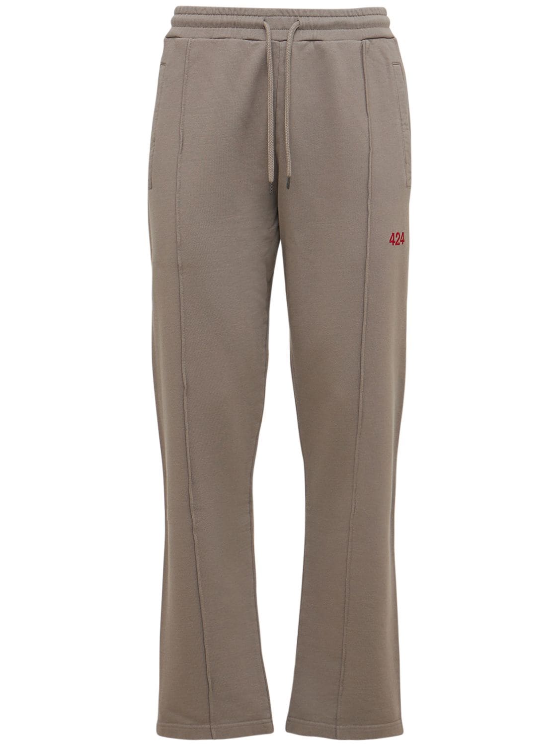 Pantaloni In Felpa Di Cotone Con Logo - 424 - Modalova