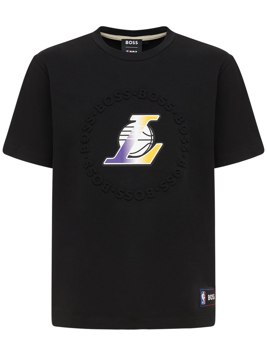T-shirt Lakers In Misto Cotone Con Logo - BOSS X NBA - Modalova