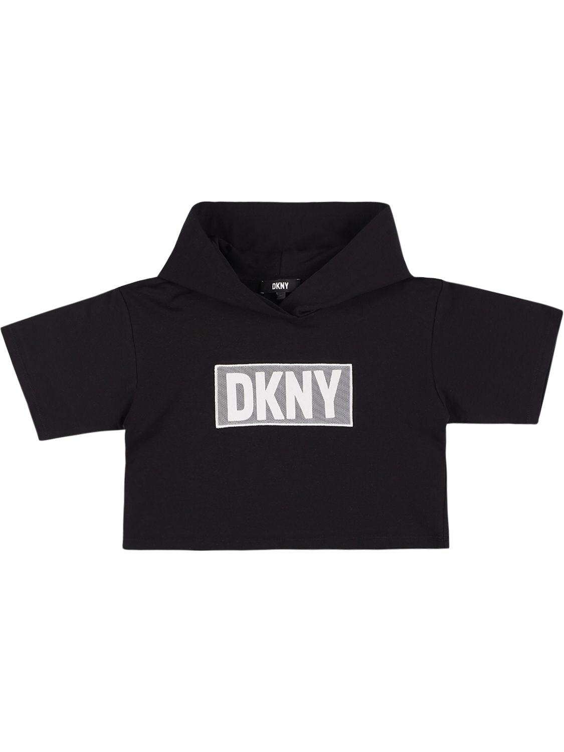 T-shirt Cropped In Cotone Con Cappuccio - DKNY - Modalova