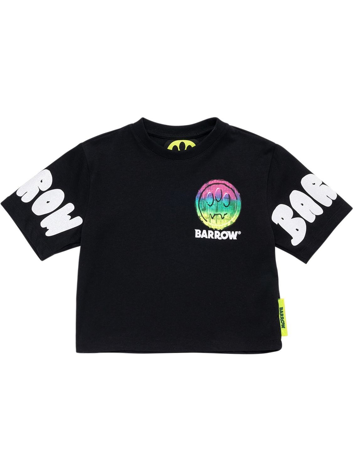 T-shirt Cropped In Jersey Con Stampa Glitter - BARROW - Modalova