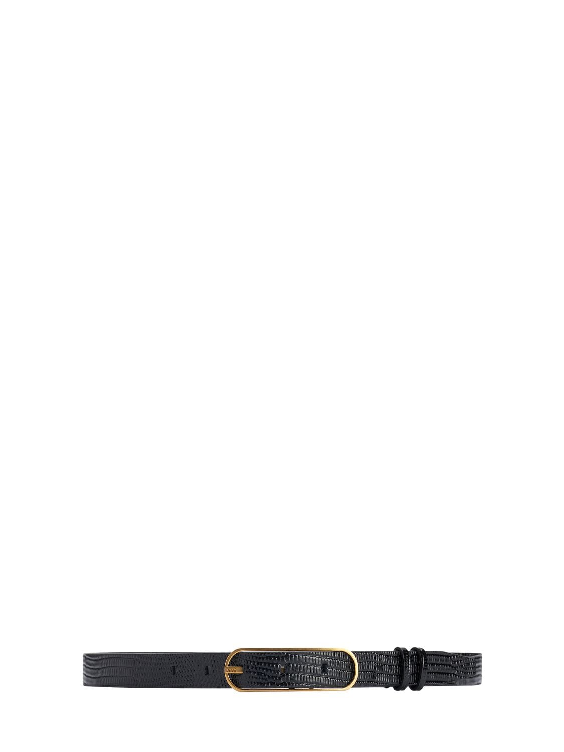 Cintura In Pelle Stampa Lucertola 20mm - AMI PARIS - Modalova