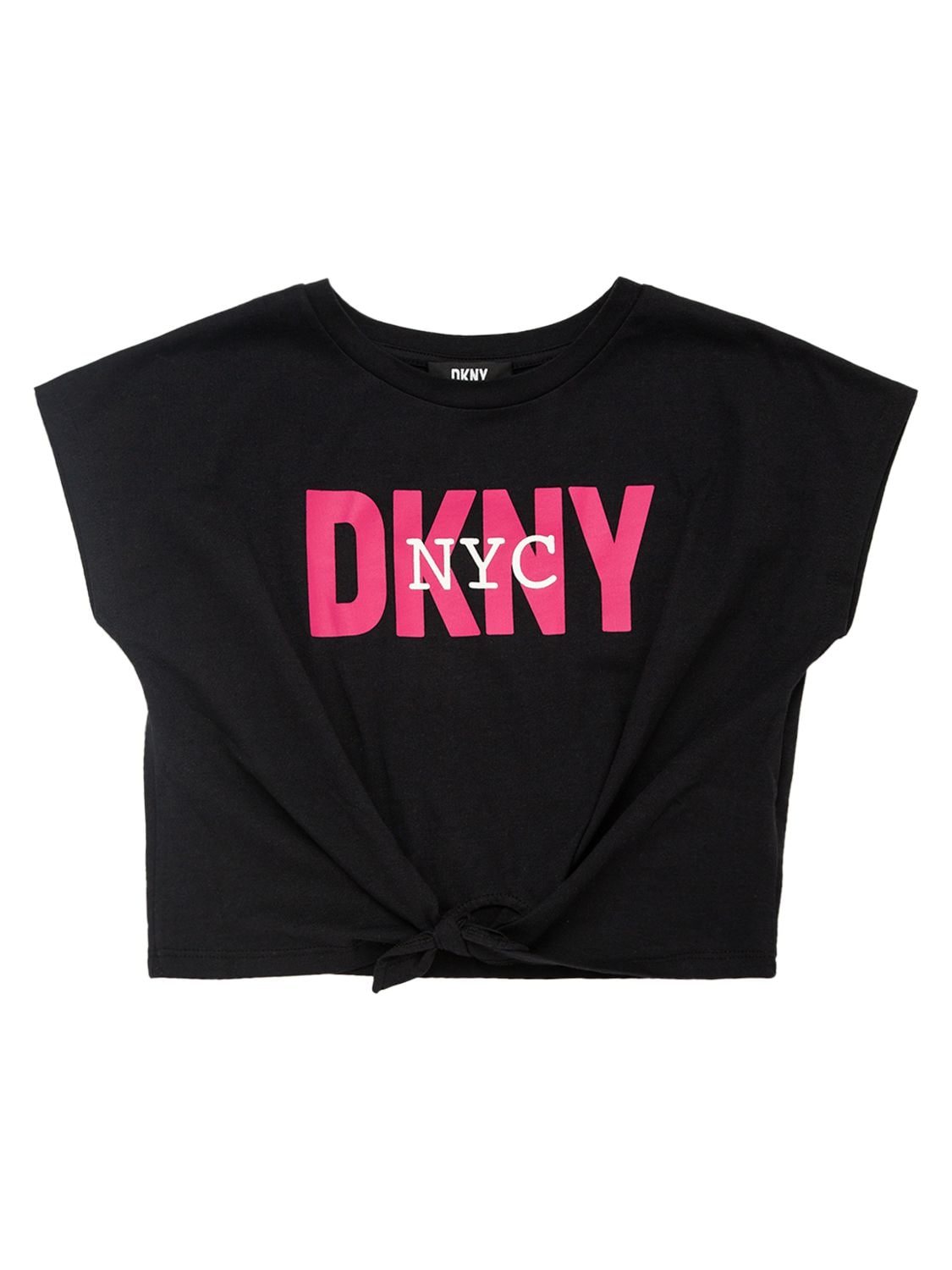 T-shirt In Jersey Di Cotone Con Logo E Nodo - DKNY - Modalova