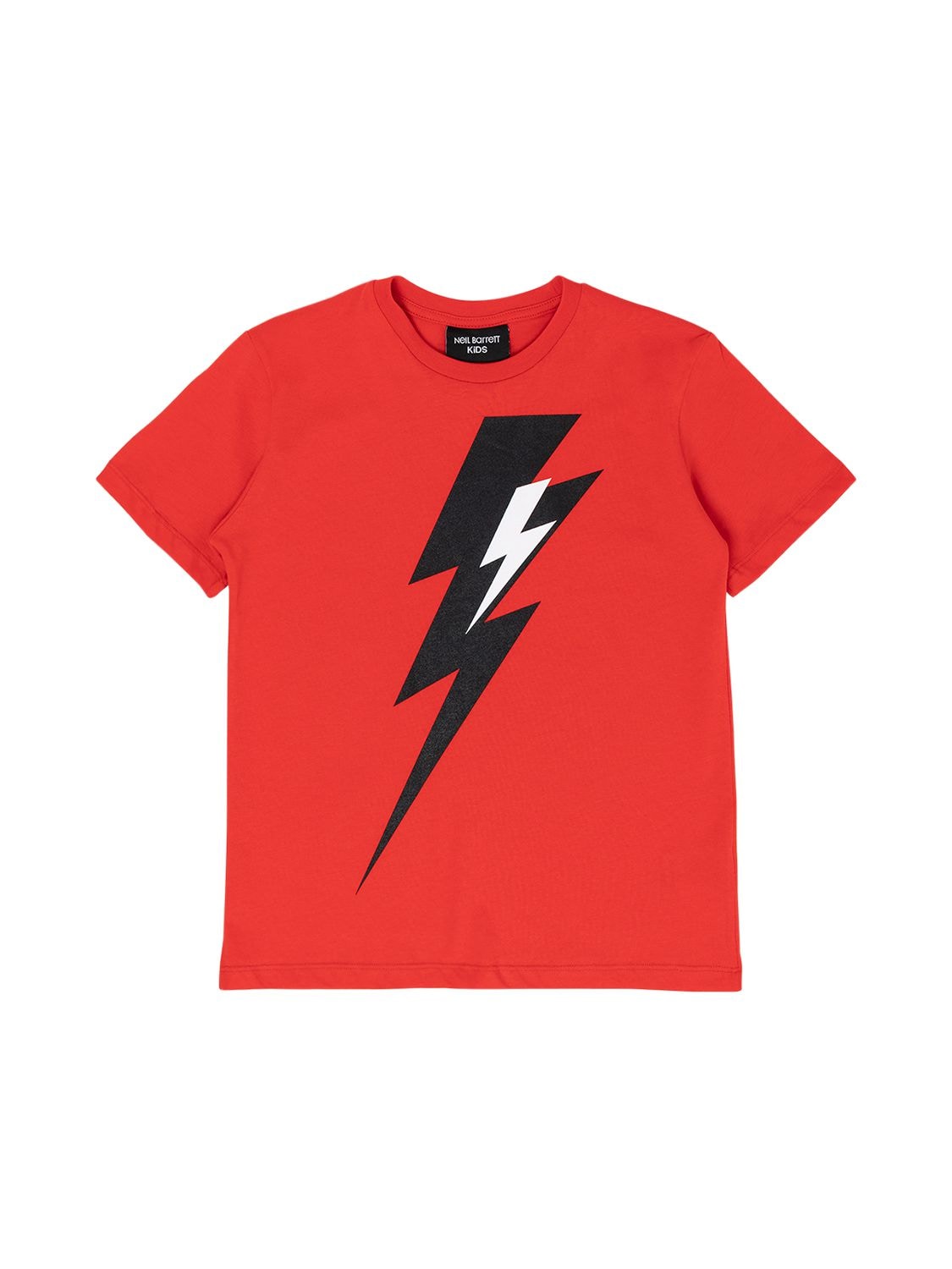 Thunder Print Cotton Jersey T-shirt - NEIL BARRETT - Modalova