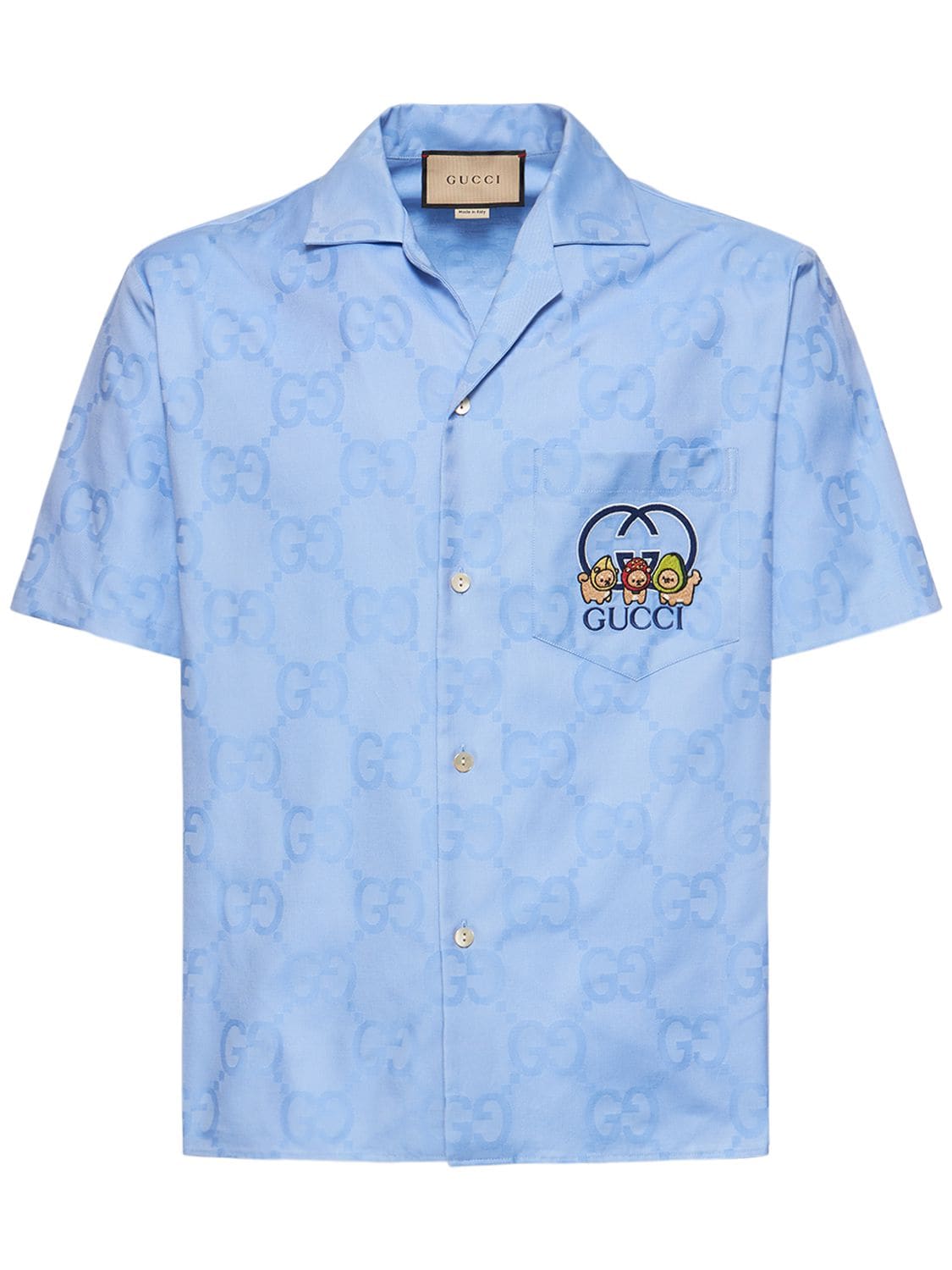 Camicia Kawaii Aloha In Cotone Con Logo - GUCCI - Modalova