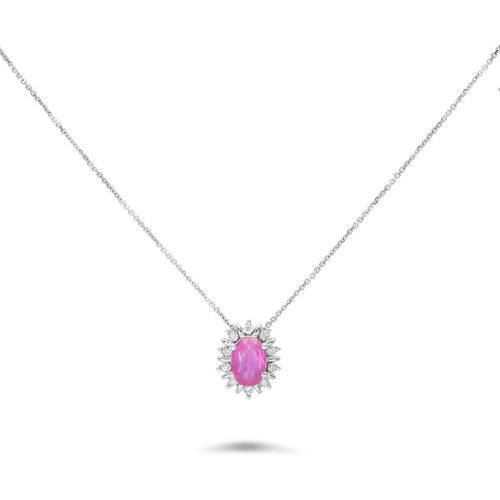 Collana con rubino e diamanti - LUXURY ZONE - Modalova
