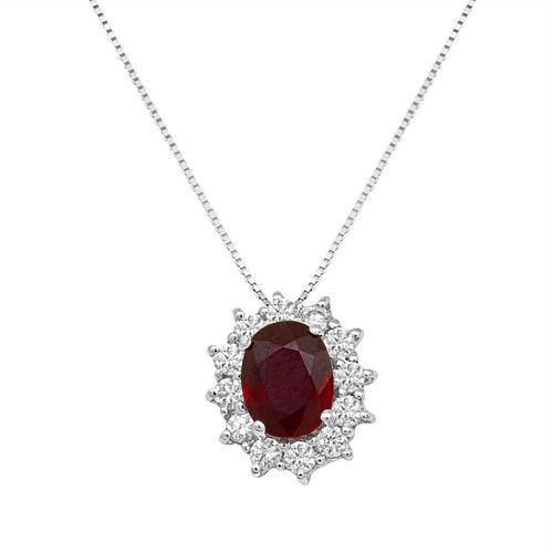 Collana con rubino e diamanti - ORO&CO - Modalova