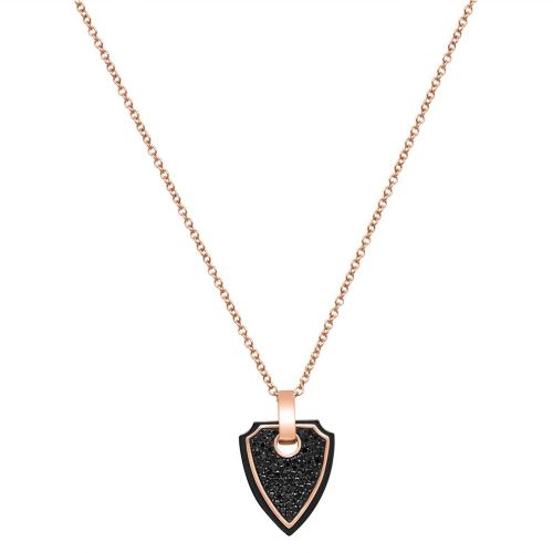 Collana in oro rosa e ceramica nera con diamanti neri ct 0.63 - BARAKA' - Modalova
