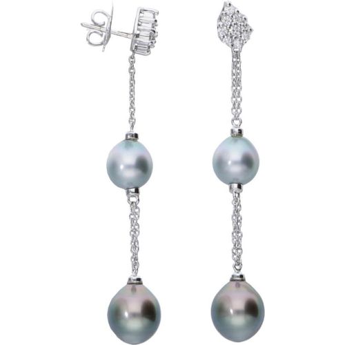 Orecchini con diamanti e perle - DAMIANI - Modalova