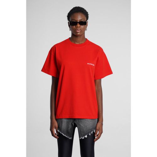 T-Shirt in Cotone Rosso - Balenciaga - Modalova