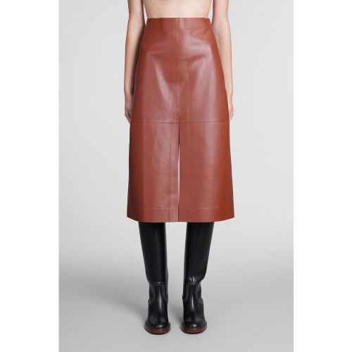 Gonna in Pelle Bordeaux - Chloé - Modalova