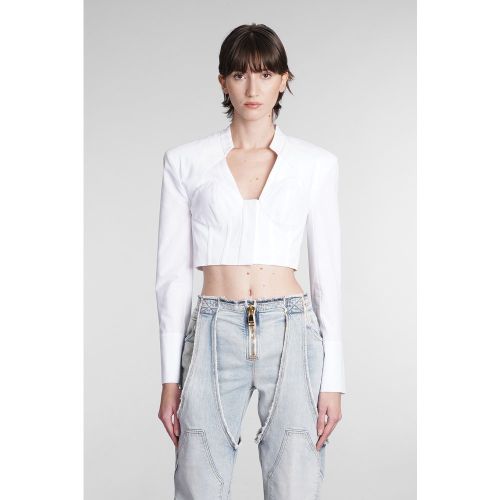 Camicia in Cotone Bianco - Balmain - Modalova