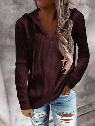 Casuale Scollo a V Tinta unita T-shirt - Modetalente - Modalova