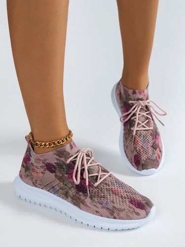 Stampa - floreale Allacciato Decor Mocassini Volare Intrecciata Scarpe da ginnastica - JustFashionNow - Modalova