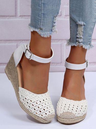 Vacanza Intrecciato incavato Tacco a Zeppa Sandali con tacco espadrille - JustFashionNow - Modalova