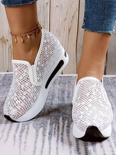 Donna lustrino maglia Mocassini Focaccina Scarpe da ginnastica - JustFashionNow - Modalova
