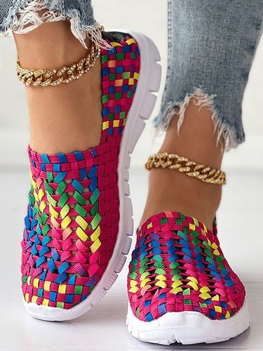 Traspirante Colorblock Intrecciato Slip on Scarpe da ginnastica - Noracora - Modalova