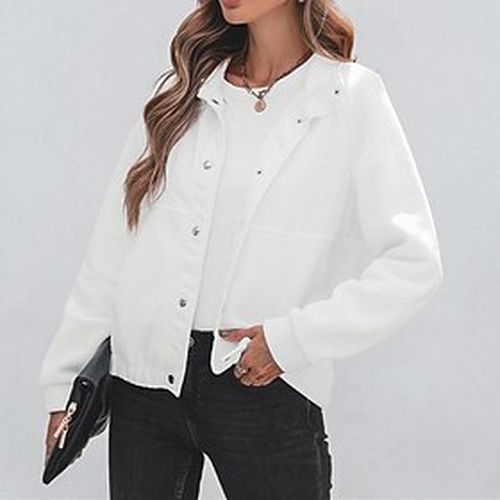 Women's Casual Jacket Outdoor Daily Wear Vacation Going out Warm Breathable Single Breasted Button Active Elegant Comfortable Street Style Turndown Regular Fit - Ador IT - Modalova